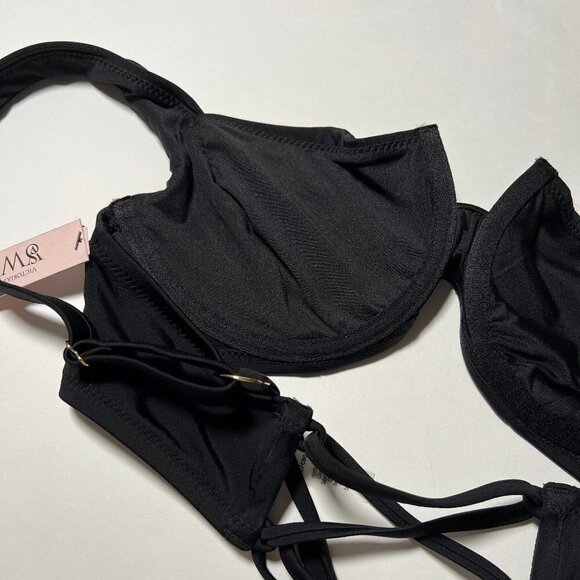 Victoria Secret 32C Full Coverage Bikini Top Underwire Unlined Black - Picture 7 of 7